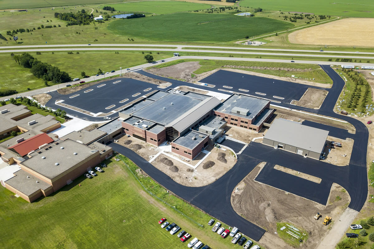 Perham Dent Public School drone shot